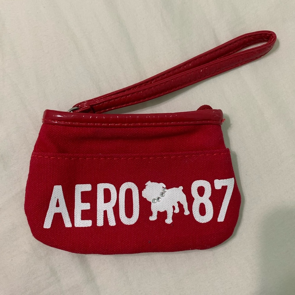 red aeropostale coin wristlet